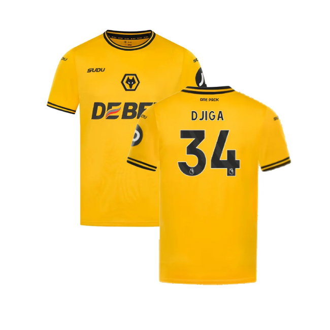 2024-2025 Wolves Home Shirt (Djiga 34)-SoccerKits Hub | Buy Soccer Jerseys Online